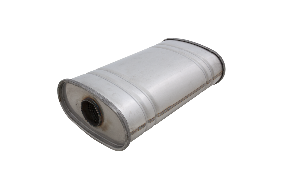 Raw 409 Stainless Steel 5x8x14Inch Resonator with 2.5Inch inlet