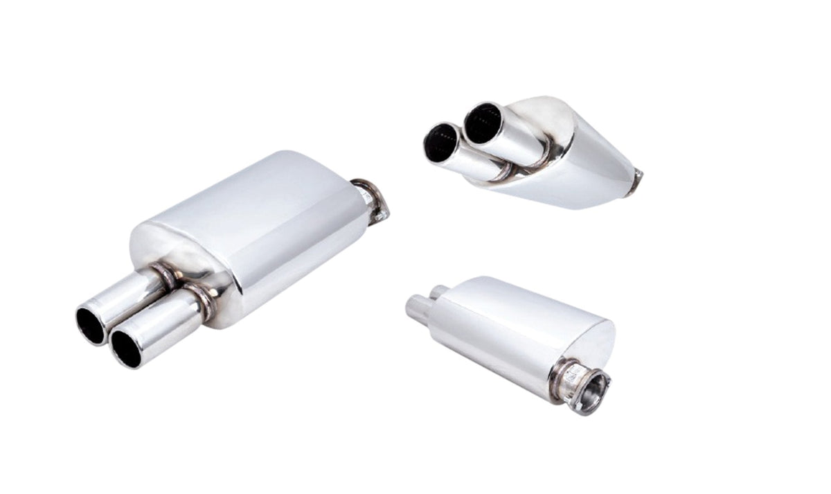 Twin 3 Inch Outlet Universal Muffler with 3.5 Inch Inlet