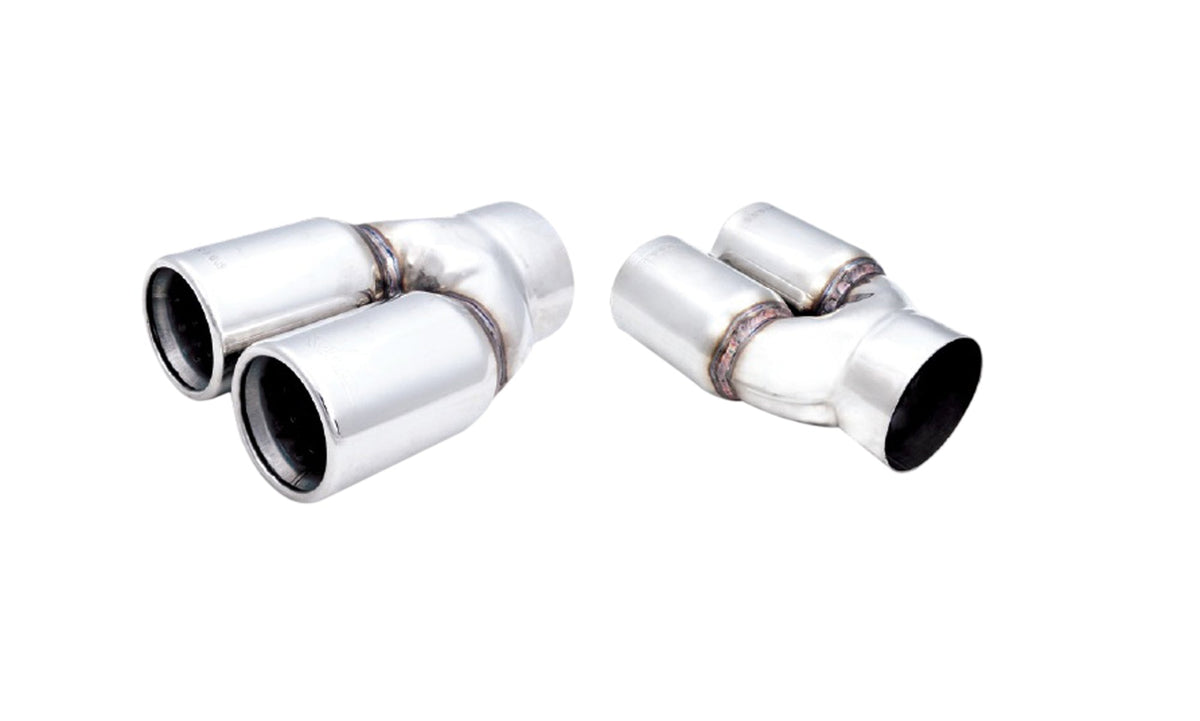 Twin 80mm Round Doble Wall Rolled-In Tip with 3 Inch Inlet