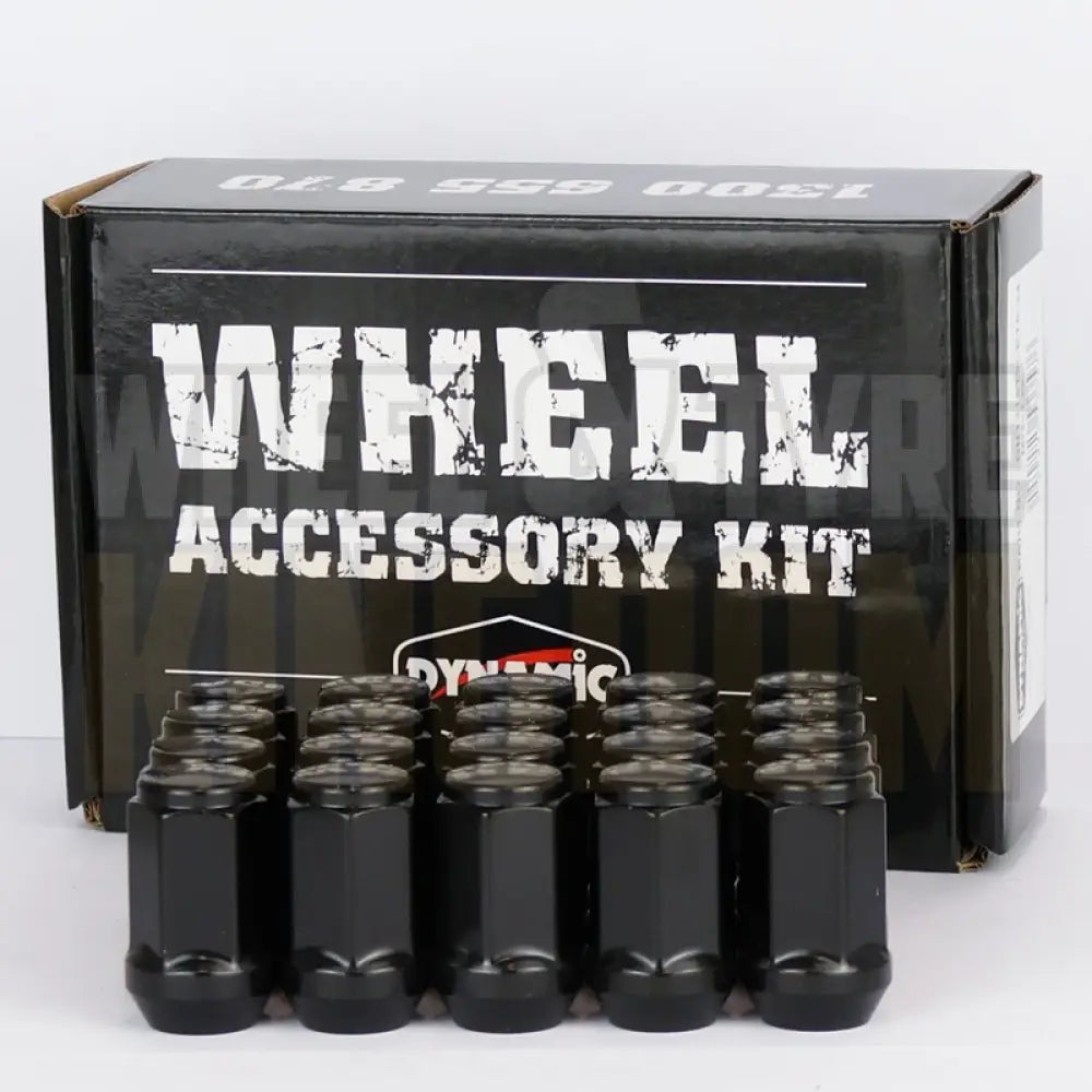 Dynamic Accessories Wheel Nut 14x1.5 45mm 21mm Hex Black Acorn (pack of 24)