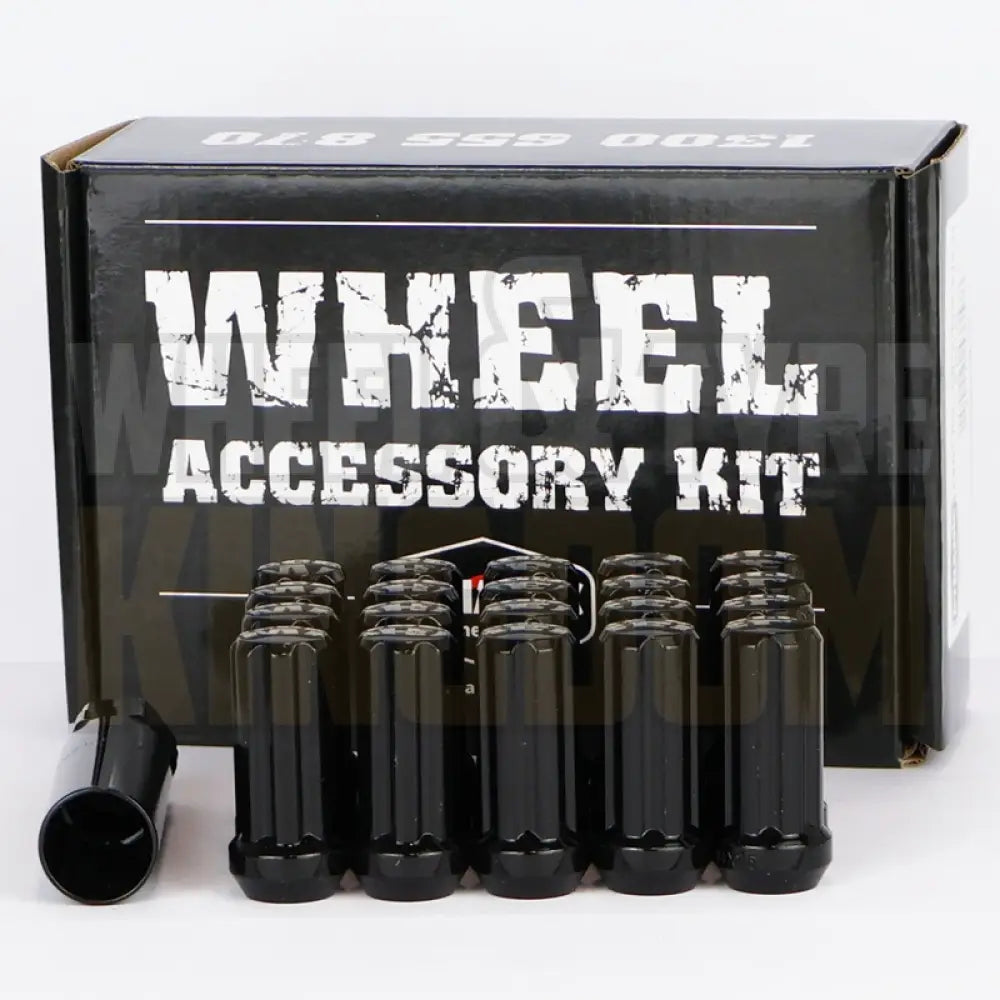 Dynamic Accessories Wheel Nut 14x1.5 52mm Spline Black (7-point Truck) (pack of 20 + Key)