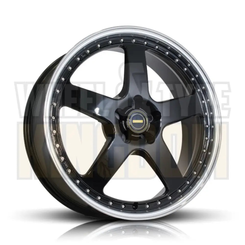 Simmons 20x8.5 5x114.3 +35 FR-1 Gloss Black Mirror Lip
