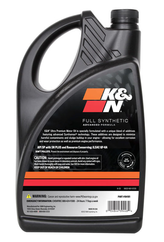 [K&N]   Air Filter Cleaning Products - 104101 K&N Oil; 5W-20 K&N Full Synthetic Motor Oil, 5 Quart