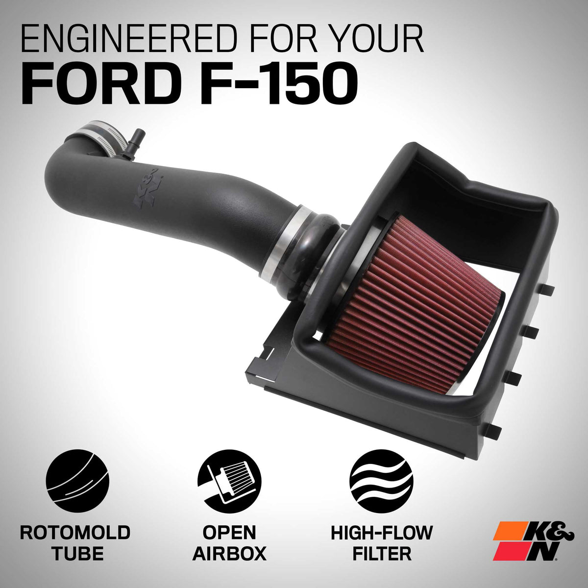 [K&N]   Intake Kits - 57-2581 K&N Performance Air Intake, 2011 - 2014 Ford F-150 V8