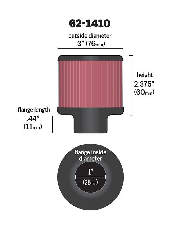 [K&N]   Universal Air Filters - 62-1410 K&N Vent Air Filter/ Breather