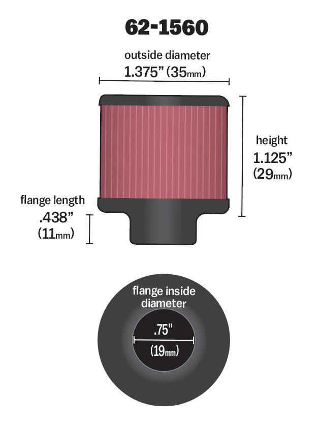 [K&N]   Universal Air Filters - 62-1560 K&N Vent Air Filter/ Breather