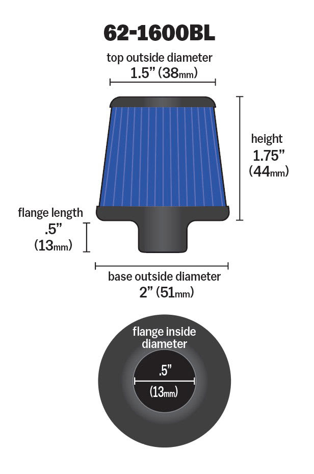 [K&N]   Universal Air Filters - 62-1600BL K&N Vent Air Filter/ Breather