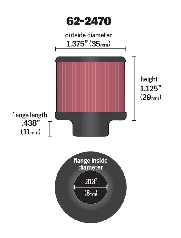 [K&N]   Universal Air Filters - 62-2470 K&N Vent Air Filter/ Breather
