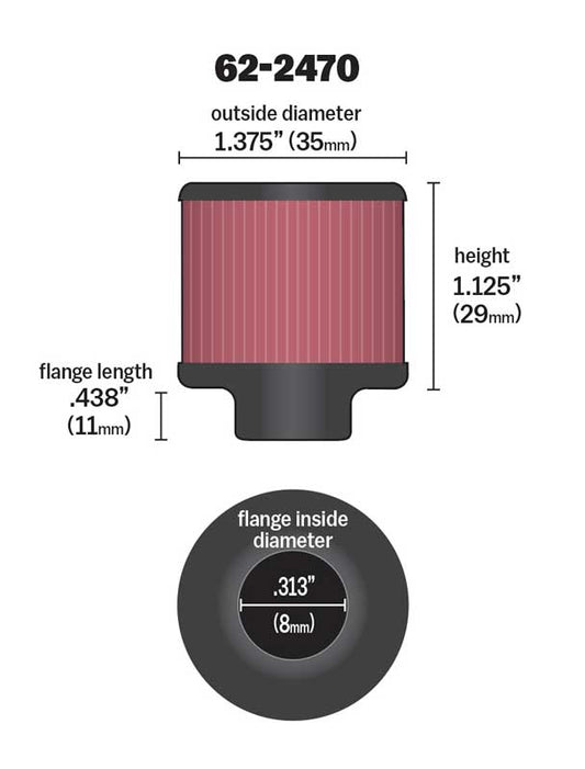 [K&N]   Universal Air Filters - 62-2470 K&N Vent Air Filter/ Breather