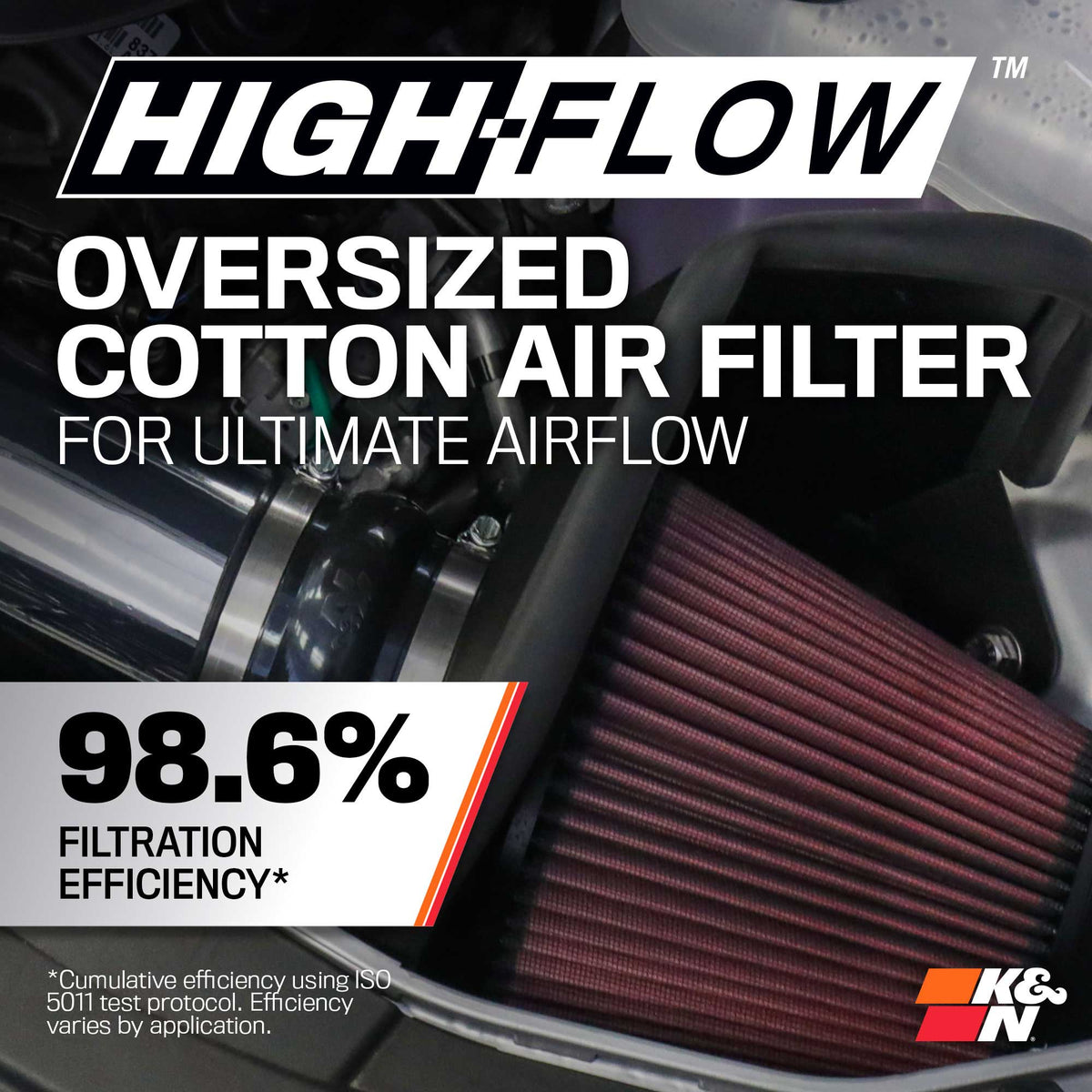 [K&N]   Metal Intake Kits - 69-2544TP K&N Performance Air Intake System, Chrysler 300/Dodge Charger/Challenger 3.6l V6, '11-23