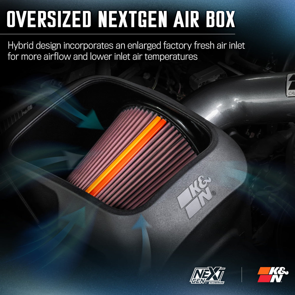 [K&N]   Metal Intake Kits - 70-1561 K&N NextGen Aluminum Cold Air Intake - DODGE/RAM 1500 V8 5.7L F/I
