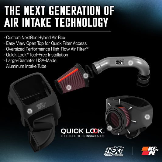 [K&N]   Metal Intake Kits - 70-1561 K&N NextGen Aluminum Cold Air Intake - DODGE/RAM 1500 V8 5.7L F/I