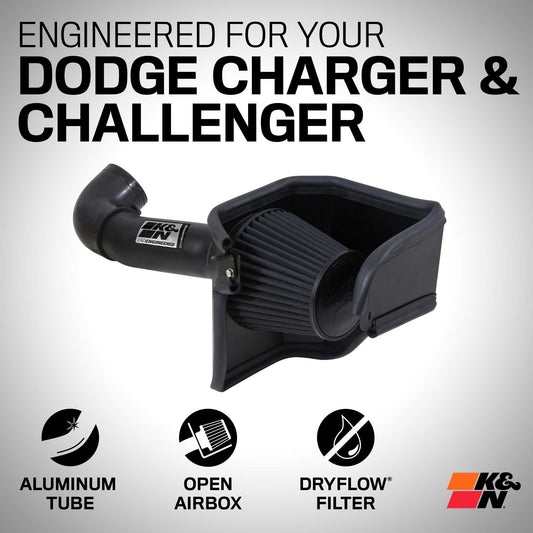 [K&N]   Metal Intake Kits - 71-1542 K&N Performance Air Intake System, Chrysler 300C, Dodge Charger/Challenger 5.7/6.1l V8, '05-23