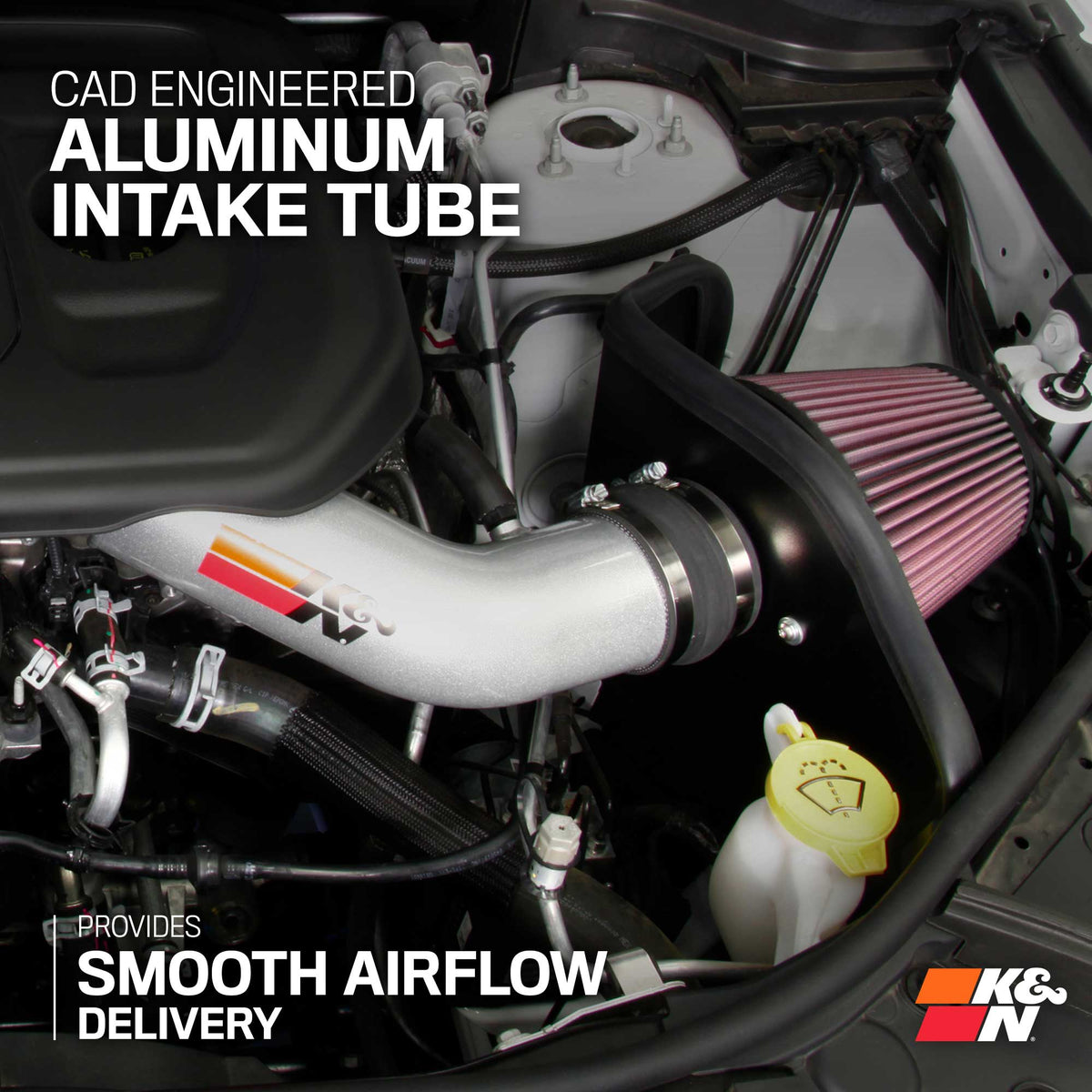 [K&N]   Metal Intake Kits - 77-1572KS K&N Performance Air Intake System, 2016 - 2026 Dodge Durango 3.6L/ Jeep Grand Cherokee WK 3.6L