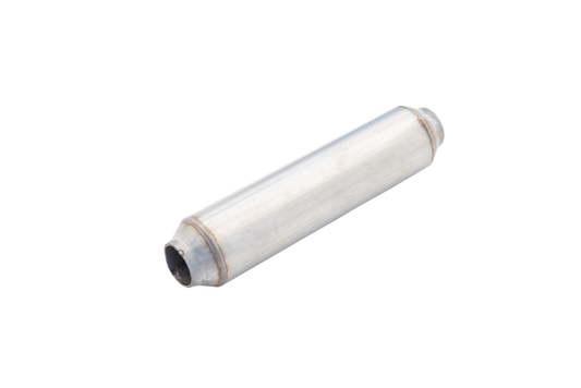 Hot Dog Resonator 2Inch Inlet 16Inch Long Raw 409 Stainless Steel