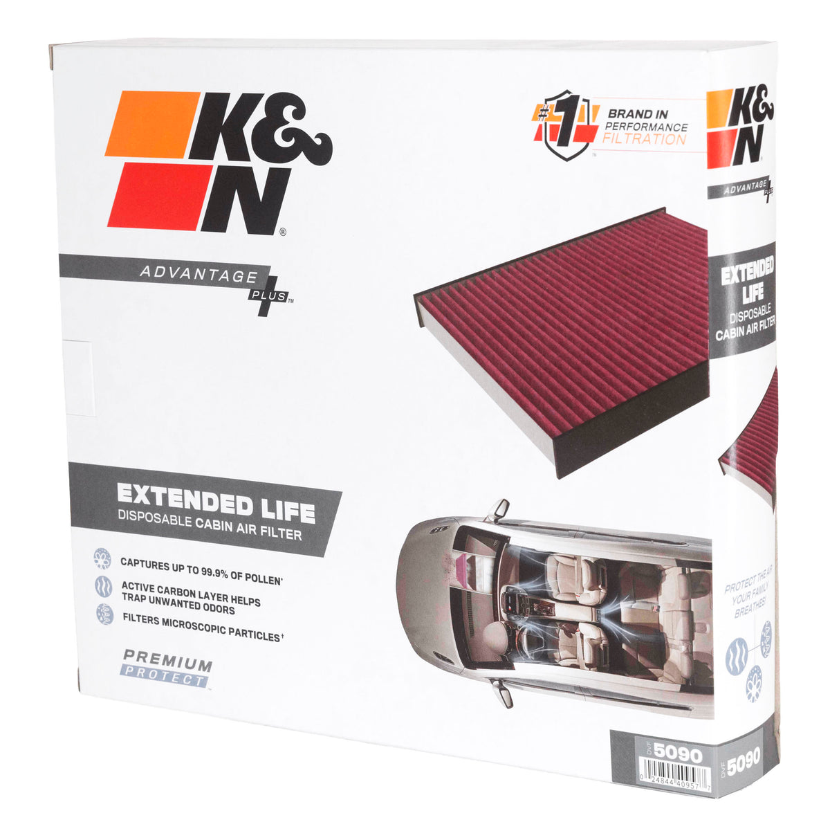 [K&N]   Disposable Cabin Air Filters - DVF5090 K&N Disposable Cabin Air Filter, 2022 - 2024 Ford Ranger/ Volkswagen Amarok