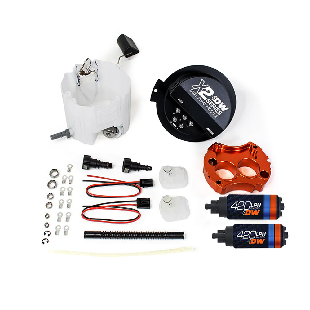 [DeatschWerks]   Fuel system - X2 FUEL PUMP MODULE, DEATSCHWORKS VE-F, 2 X 420 PUMPS,