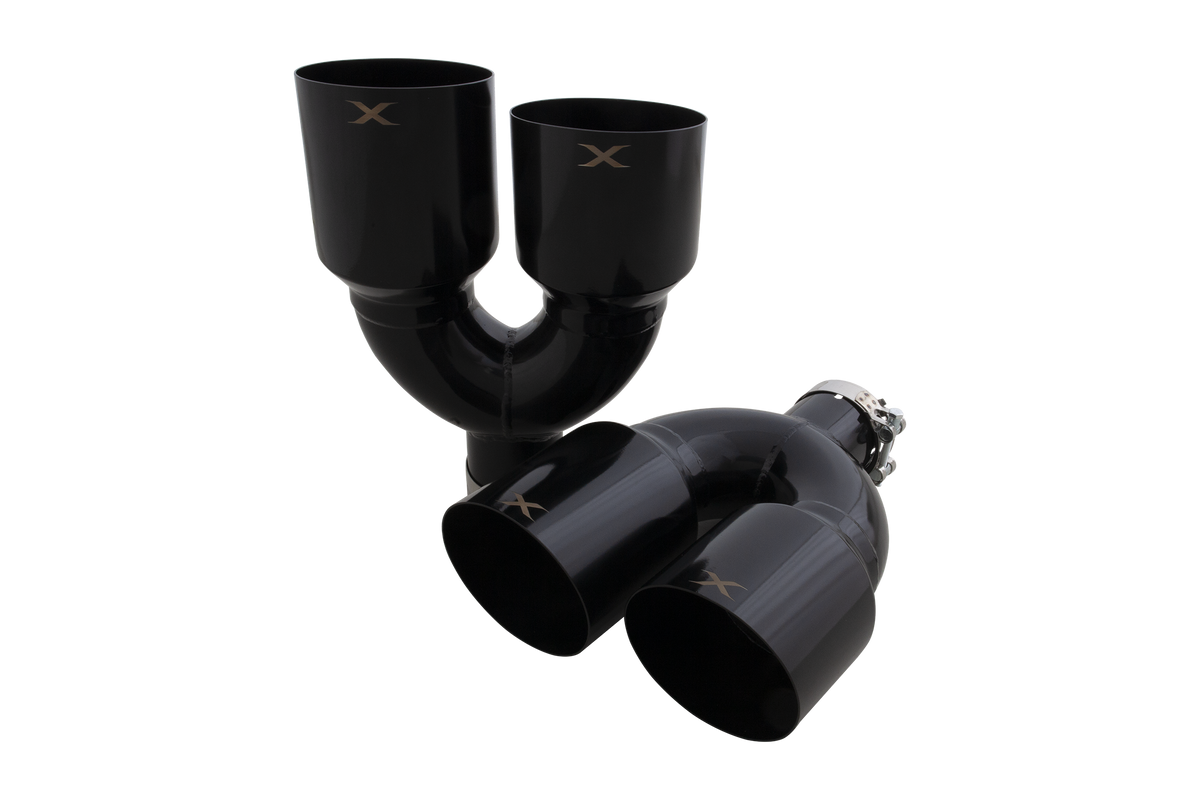 VW R Black Single Wall Quad 4 Inch Tip Option