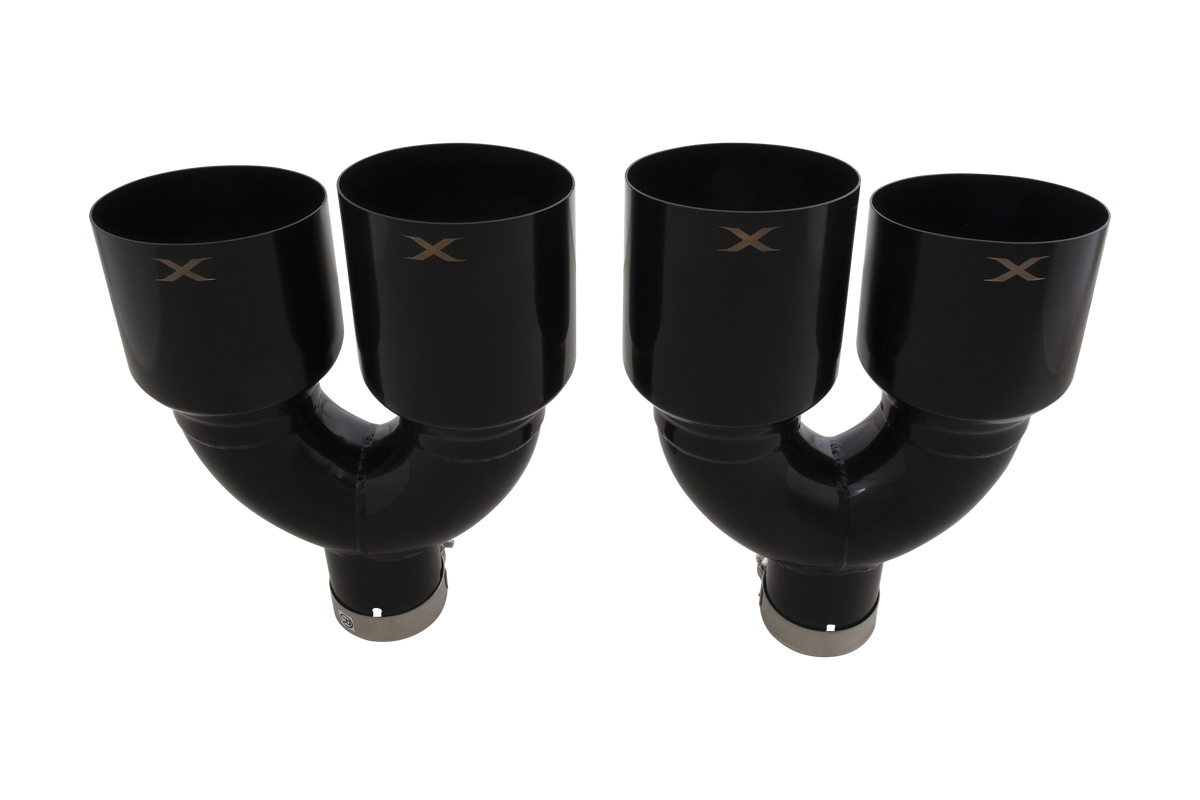 VW Golf R MK8 and MK8.5 Black Single Wall Quad 4.5 Inch Tip Option