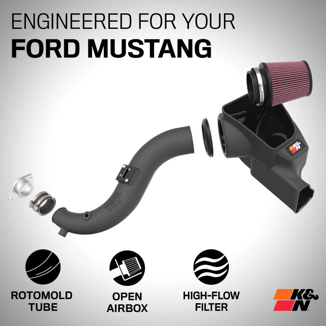 [K&N]   Intake Kits - 63-2627 K&N Performance Cold Air Intake System - FORD MUSTANG L4-2.3L F/L TURBO