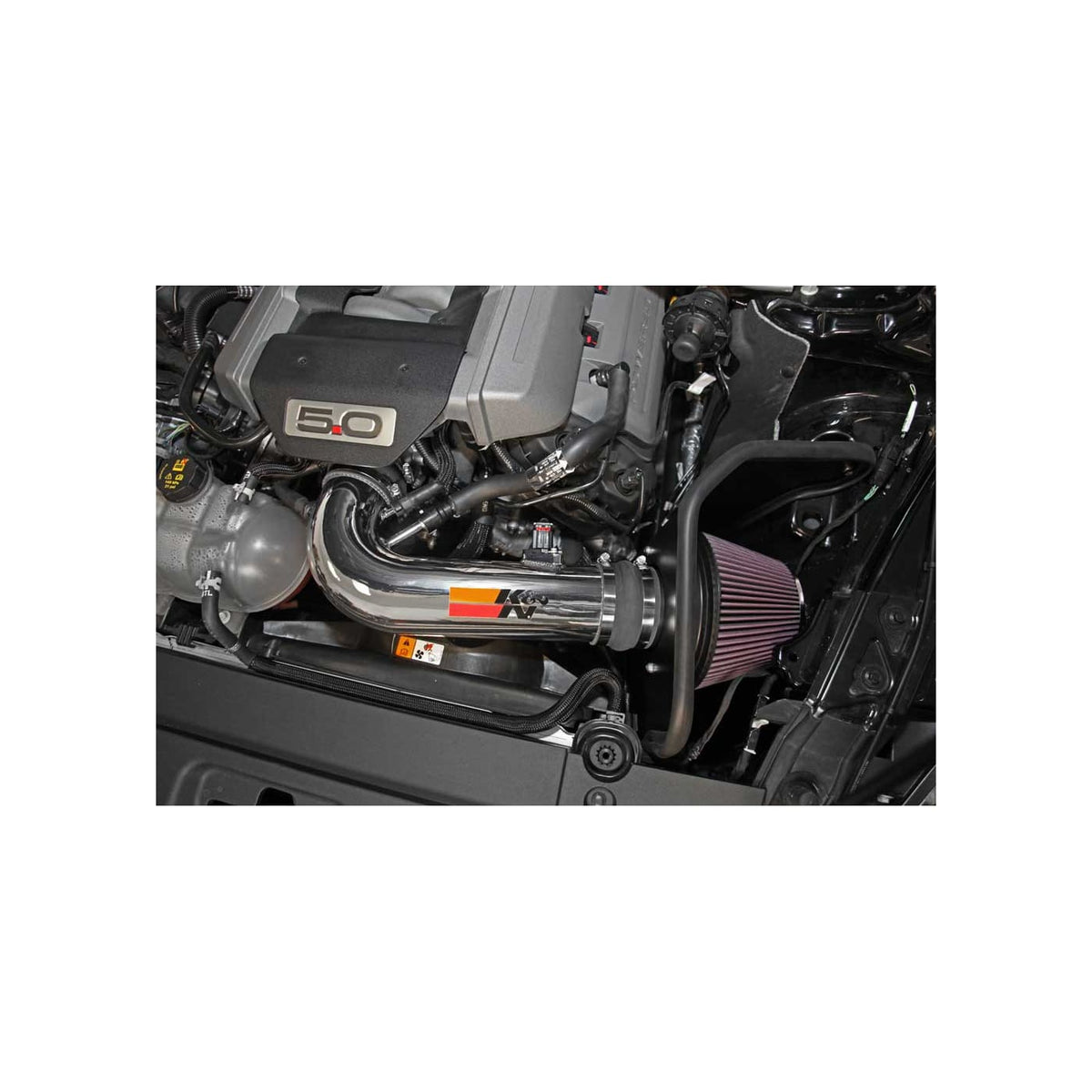 [K&N]   Metal Intake Kits - 69-3535TP K&N Performance Air Intake System, 2015 - 2018 Ford Mustang GT 5.0L V8