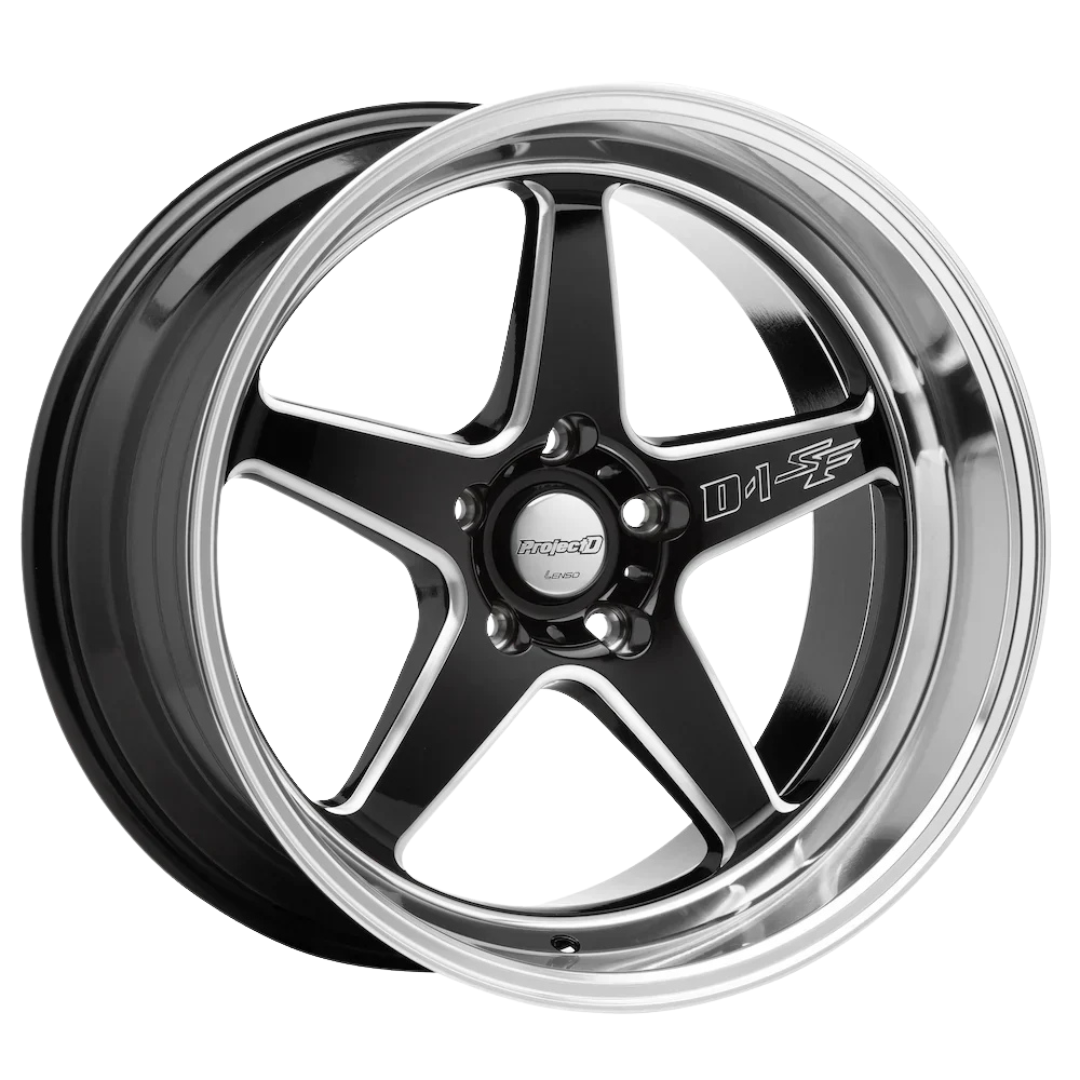 Lenso D-1SF Wheel Gloss Black Milled Mirror Lip - image 1