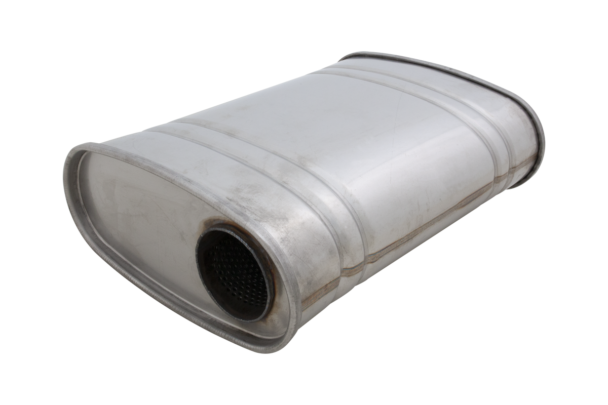 Universal Muffler 4 x 8 x 14 Inch Body 2.5Inch Pipe Size