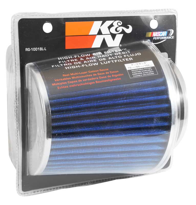 [K&N]   Universal Air Filters - RG-1001BL-L K&N Universal Chrome Filter Multi Lingual