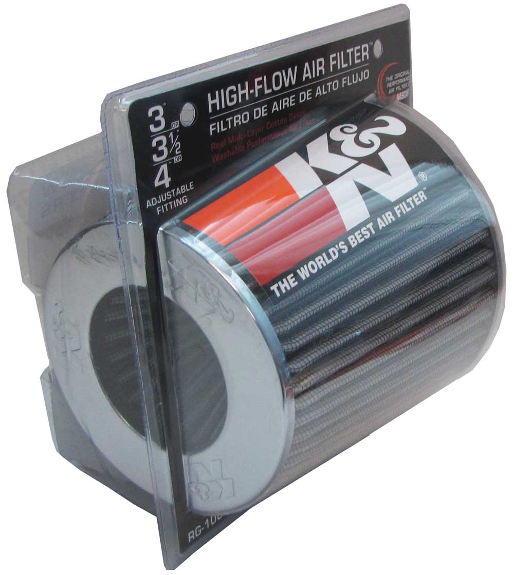 [K&N]   Universal Air Filters - RG-1001WT K&N Universal Clamp-On Air Filter