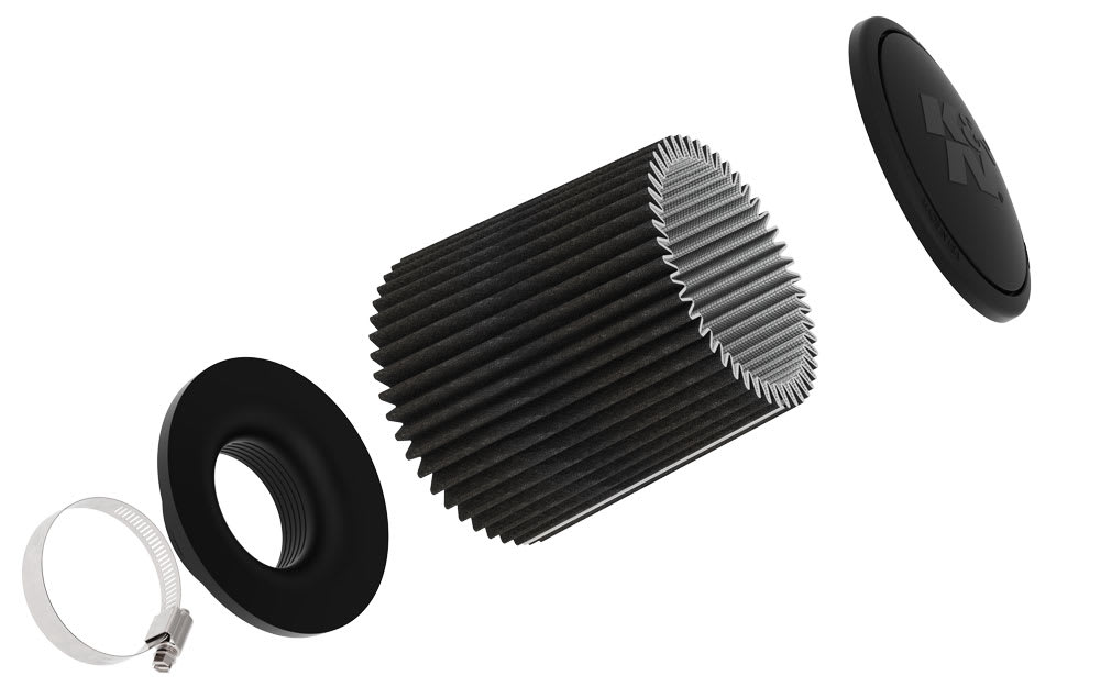 [K&N]   Universal Air Filters - RU-3108HBK K&N Universal Clamp-On Air Filter - 3"FLG, 6"B, 5-1/4"T, 6-1/4"H