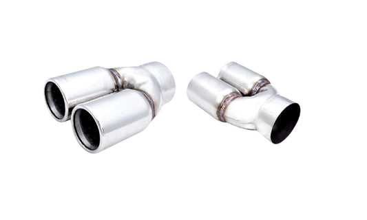 Twin 80mm Round Doble Wall Rolled-In Tip with 3 Inch Inlet