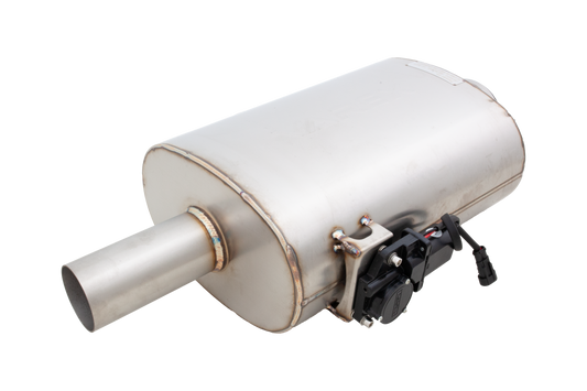 Oval 2.5Inch Varex Universal Muffler Side Mounted Motor