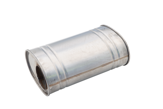 2.5 Inch Universal Oval Resonator in Raw 409 Stainless Steel