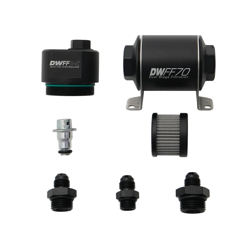 [DeatschWerks]   Fuel system - 70mm Billet Fuel Filter Regulator 10 Micron with 6AN Fittings