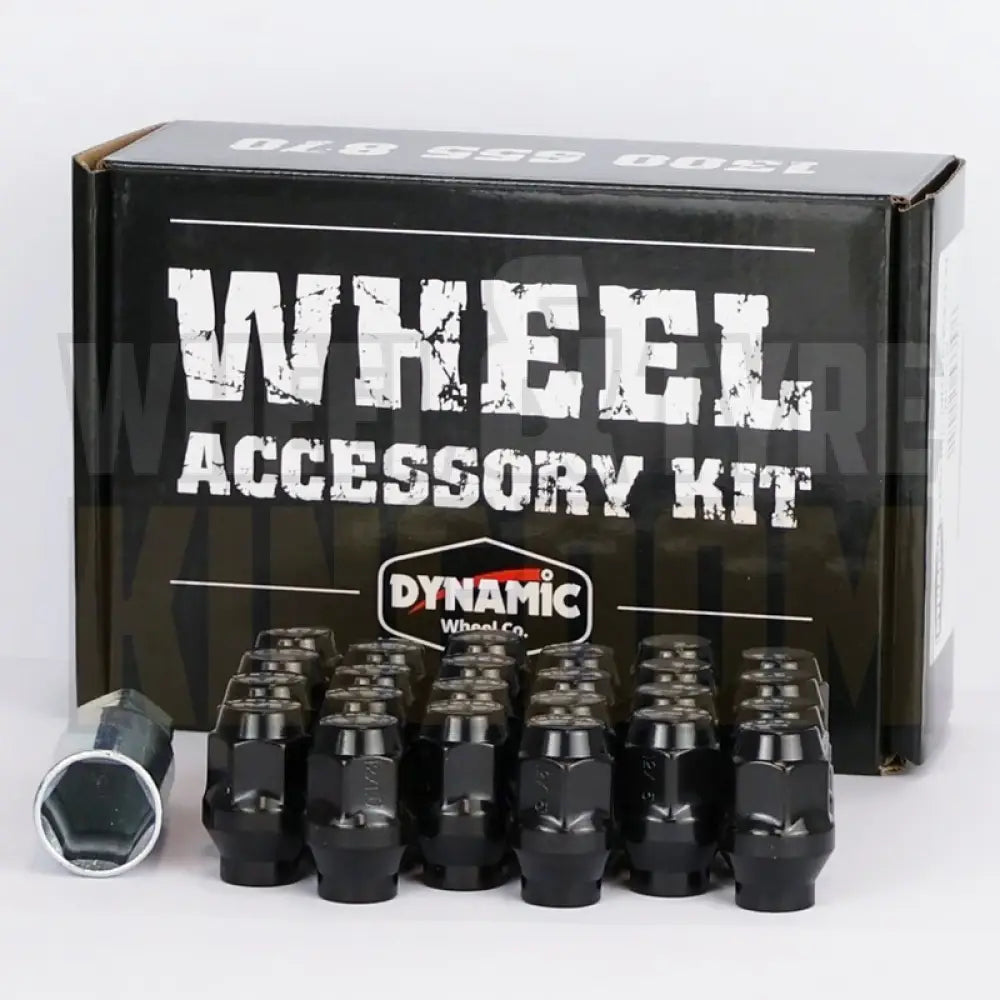 Dynamic Accessories Wheel Nut 12x1.25 36mm 19mm Hex ET Black (pack of 24 + Adaptor)