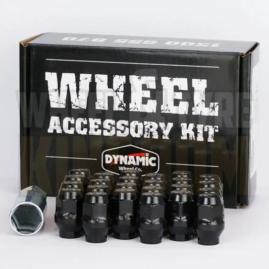 Dynamic Accessories Wheel Nut 12x1.25 36mm 19mm Hex ET Black (pack of 24 + Adaptor)