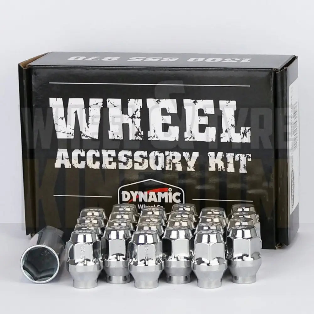 Dynamic Accessories Wheel Nut 12x1.25 36mm 19mm Hex ET Chrome (pack of 24 + Adaptor)