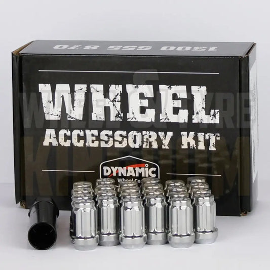 Dynamic Accessories Wheel Nut 12x1.25 38mm Spline Chrome (pack of 24 + Key)