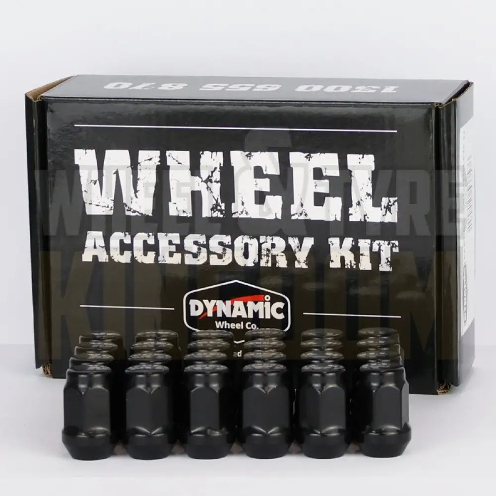 Dynamic Accessories Wheel Nut 12x1.5 35mm 19mm Hex Black Acorn (pack of 24)