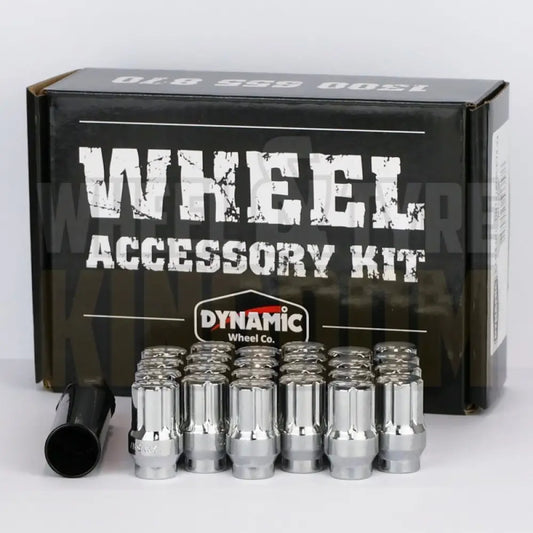 Dynamic Accessories Wheel Nut 12x1.5 35mm Spline ET Chrome (pack of 24 + Key)