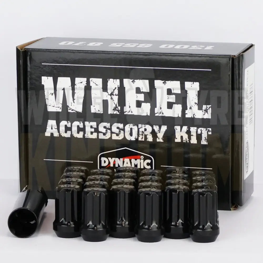 Dynamic Accessories Wheel Nut 14x1.5 38mm Spline Black (7-point Truck) (pack of 20 + Key)