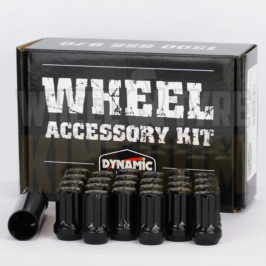 Dynamic Accessories Wheel Nut 14x1.5 38mm Spline Black (7-point Truck) (pack of 20 + Key)