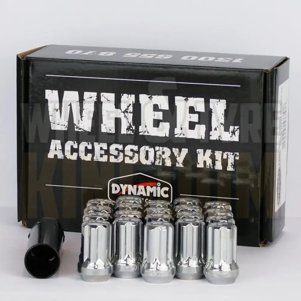 Dynamic Accessories Wheel Nut 14x1.5 38mm Spline Chrome (7-point Truck) (pack of 20 + Key)