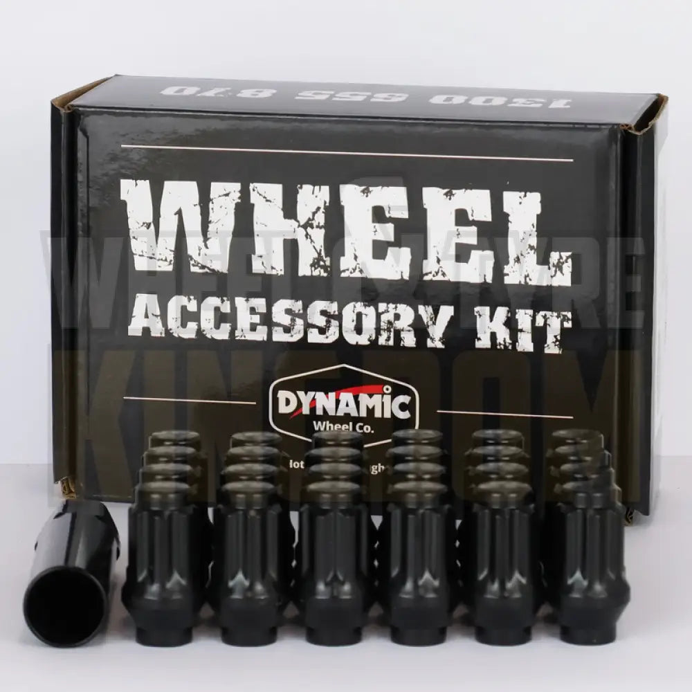 Dynamic Accessories Wheel Nut 14x1.5 43mm Spline ET Black (7-point Truck) (pack of 24)