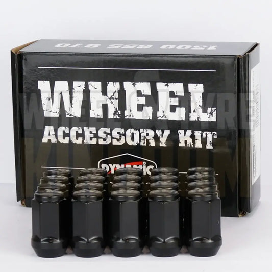 Dynamic Accessories Wheel Nut 14x1.5 45mm 21mm Hex Black Acorn (pack of 24)