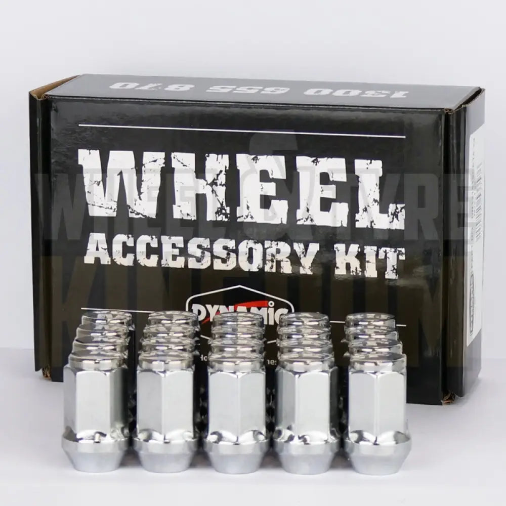 Dynamic Accessories Wheel Nut 14x1.5 45mm 22mm Hex Chrome Acorn (pack of 20)