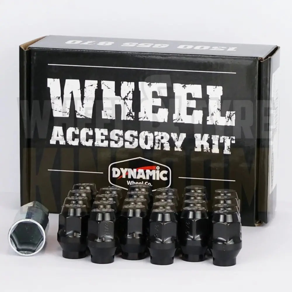 Dynamic Accessories Wheel Nut 14x1.5 50mm 19mm Hex ET Black (pack of 24 + Adaptor)