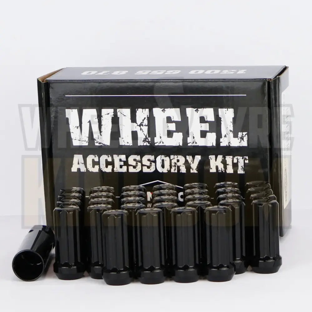 Dynamic Accessories Wheel Nut 14x1.5 52mm Spline Black (7-point Truck) (pack of 32 + Key)