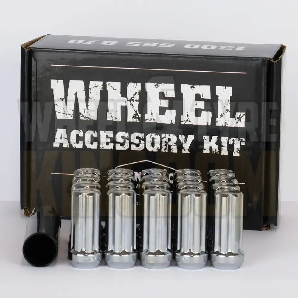 Dynamic Accessories Wheel Nut 14x1.5 52mm Spline Chrome (7-point Truck) (pack of 20 + Key)