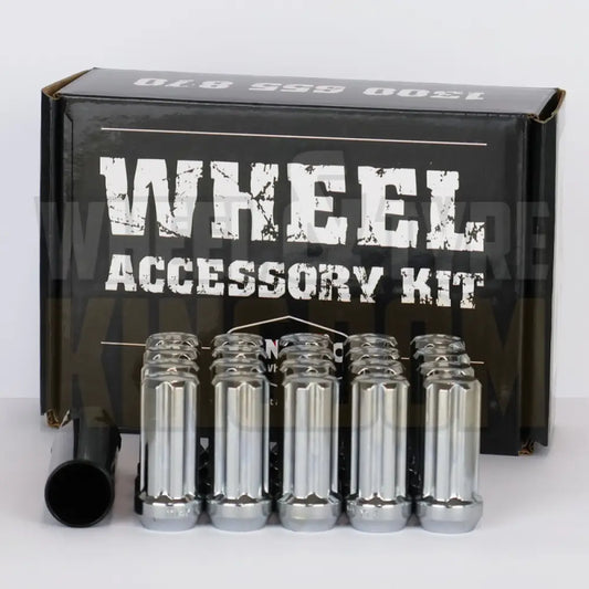 Dynamic Accessories Wheel Nut 14x1.5 52mm Spline Chrome (7-point Truck) (pack of 20 + Key)